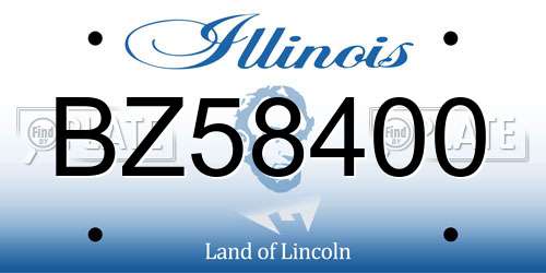BZ58400 Illinois License Plate