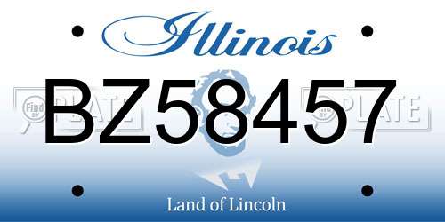 BZ58457 Illinois License Plate