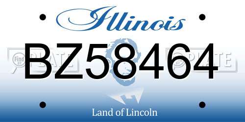 BZ58464 Illinois License Plate