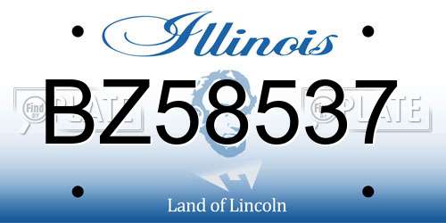 BZ58537 Illinois License Plate