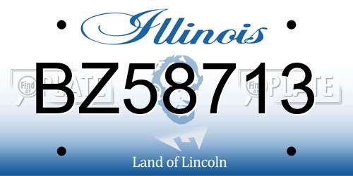 BZ58713 Illinois License Plate