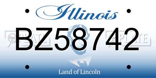 BZ58742 Illinois License Plate