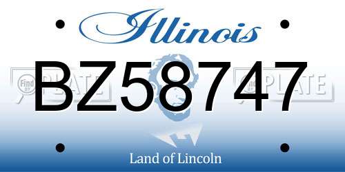 BZ58747 Illinois License Plate