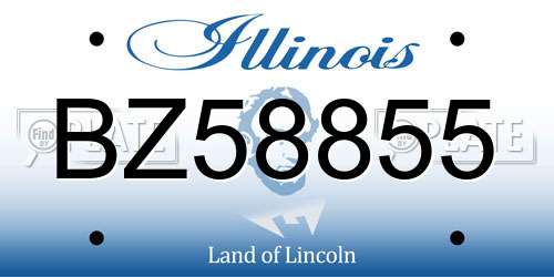 BZ58855 Illinois License Plate