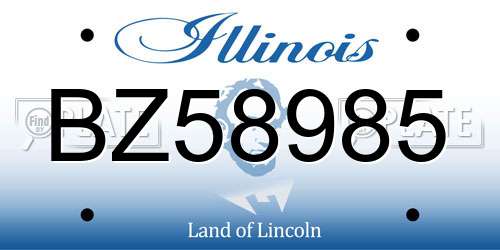 BZ58985 Illinois License Plate