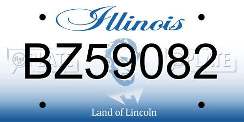 BZ59082 Illinois License Plate