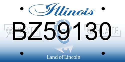 BZ59130 Illinois License Plate