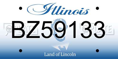 BZ59133 Illinois License Plate