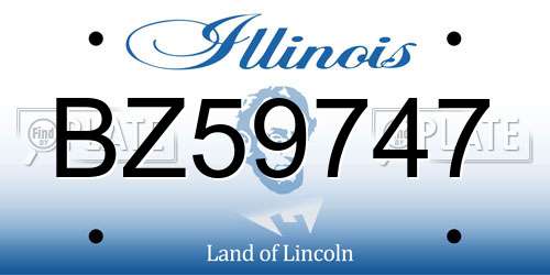 BZ59747 Illinois License Plate