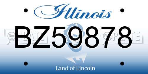 BZ59878 Illinois License Plate