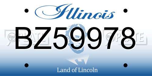 BZ59978 Illinois License Plate