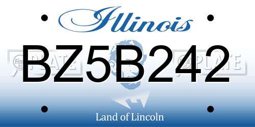 BZ5B242 Illinois License Plate