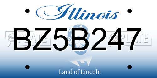 BZ5B247 Illinois License Plate