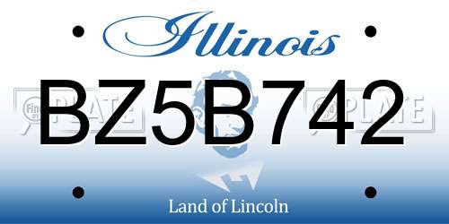 BZ5B742 Illinois License Plate