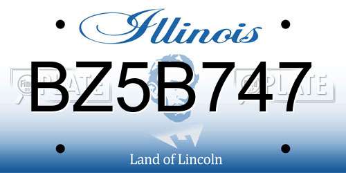 BZ5B747 Illinois License Plate