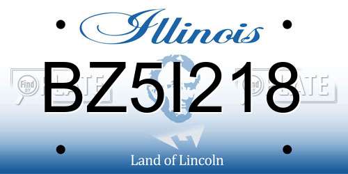 BZ5I218 Illinois License Plate