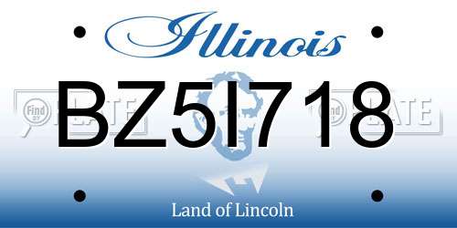 BZ5I718 Illinois License Plate