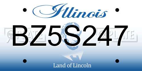 BZ5S247 Illinois License Plate