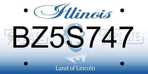 BZ5S747 Illinois License Plate