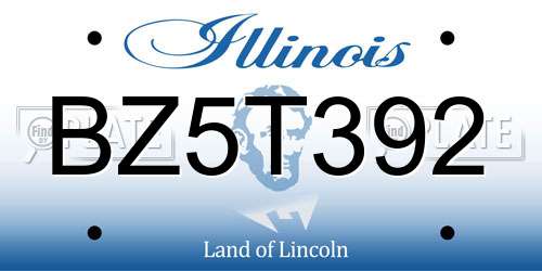 BZ5T392 Illinois License Plate