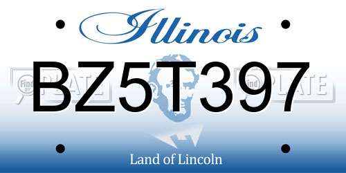 BZ5T397 Illinois License Plate