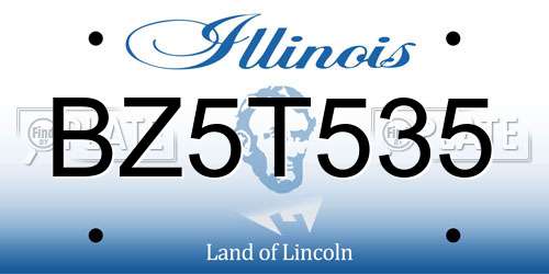 BZ5T535 Illinois License Plate
