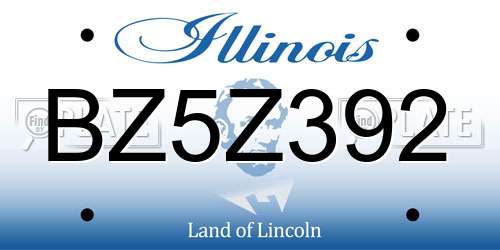 BZ5Z392 Illinois License Plate