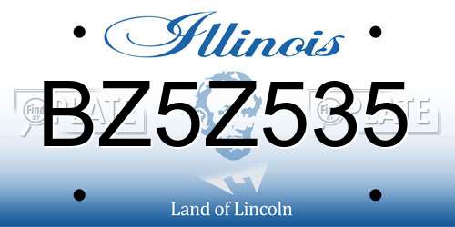 BZ5Z535 Illinois License Plate