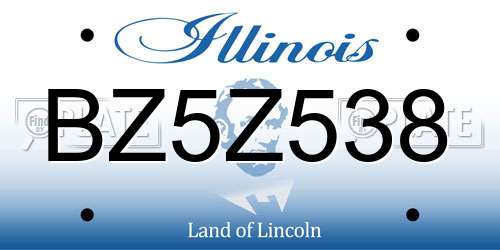 BZ5Z538 Illinois License Plate
