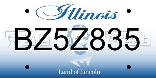 BZ5Z835 Illinois License Plate