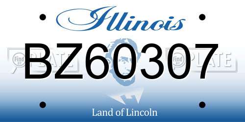 BZ60307 Illinois License Plate