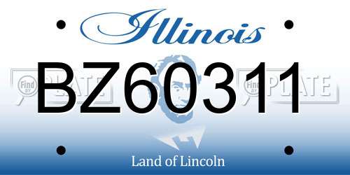 BZ60311 Illinois License Plate