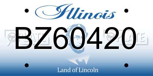 BZ60420 Illinois License Plate