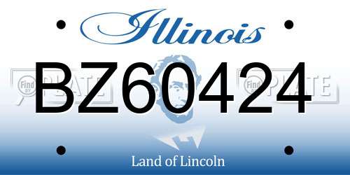 BZ60424 Illinois License Plate