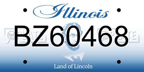 BZ60468 Illinois License Plate