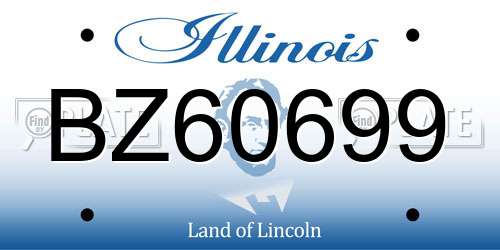 BZ60699 Illinois License Plate