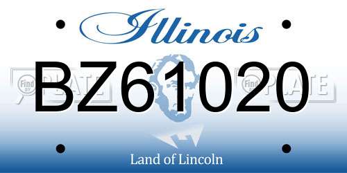 BZ61020 Illinois License Plate