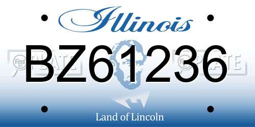 BZ61236 Illinois License Plate