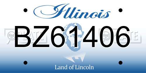 BZ61406 Illinois License Plate