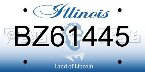 BZ61445 Illinois License Plate