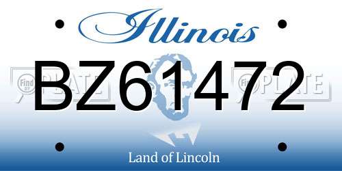 BZ61472 Illinois License Plate