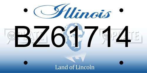 BZ61714 Illinois License Plate