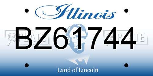 BZ61744 Illinois License Plate