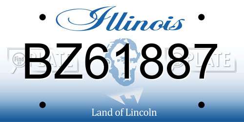 BZ61887 Illinois License Plate