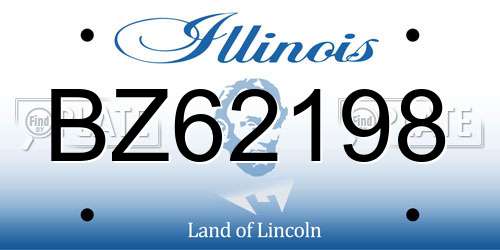 BZ62198 Illinois License Plate