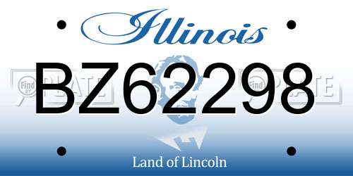 BZ62298 Illinois License Plate