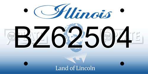 BZ62504 Illinois License Plate