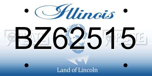 BZ62515 Illinois License Plate
