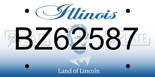 BZ62587 Illinois License Plate