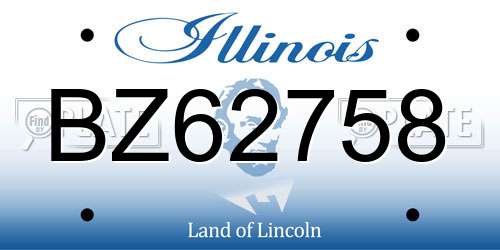 BZ62758 Illinois License Plate